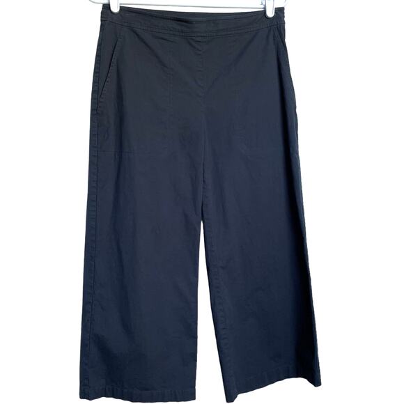 Women's Eileen Fisher Brown Wide Leg Organic Cotton Blend Side Zip Capri Pant XS - Picture 1 of 11